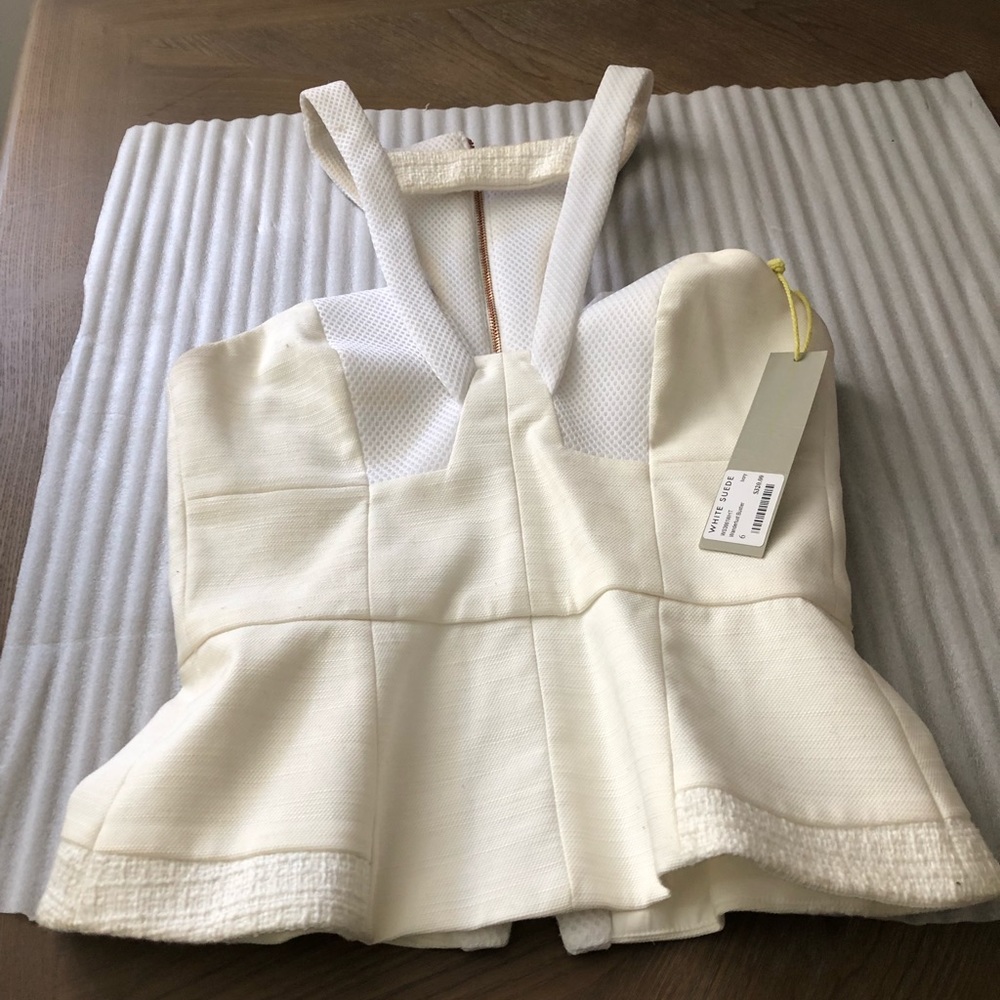 White Suede Ivory Wanderlust Bustier NWT $320